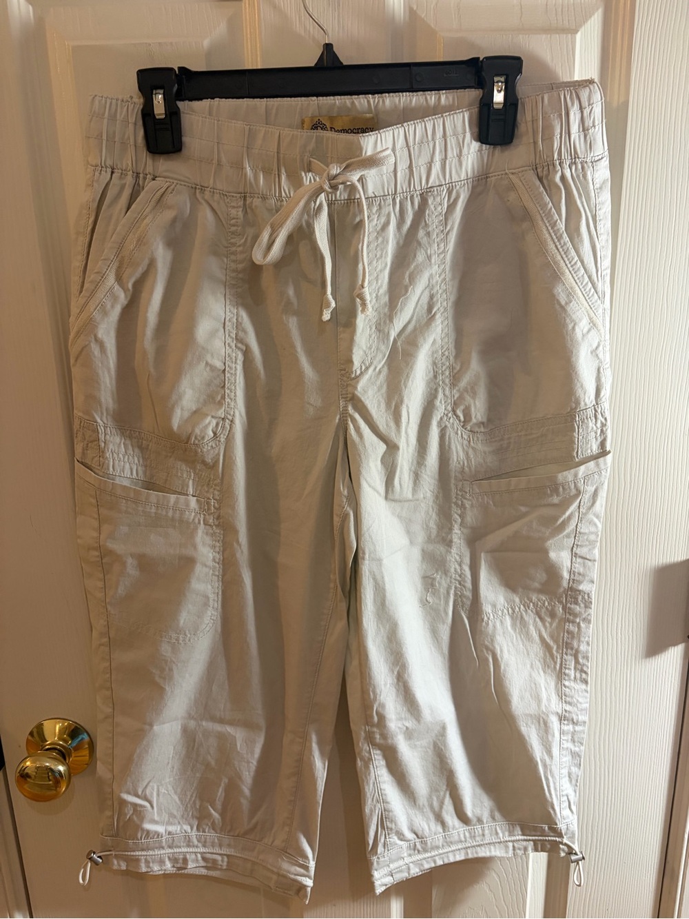 Democracy Size 10 Cargo Bermuda Shorts Cream Khaki Utility Y2K Cheap Price